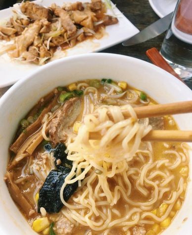 Hannah Holliday’s bowl of ramen, an example of the diversity of vegan food.