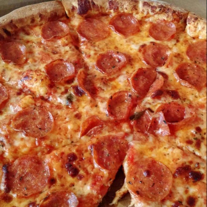 Pinks oh-so-good- pepperoni pizza
