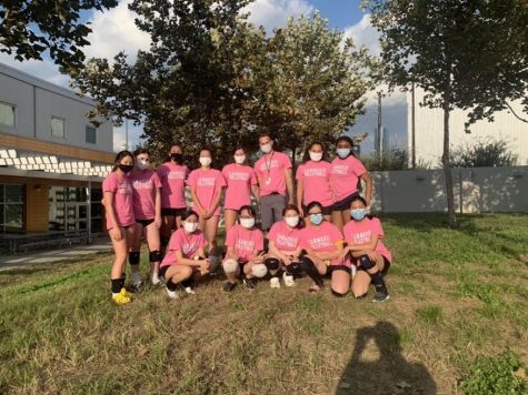 CVHS Freshman Volleyball Team masks up for their first game against Klein Forest