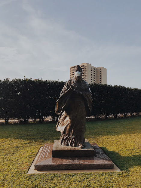 Featured at the McGovern Centennial is a statue of ancient philosopher Confucius, who has taught the people how to act since approximtely 5th century B.C.