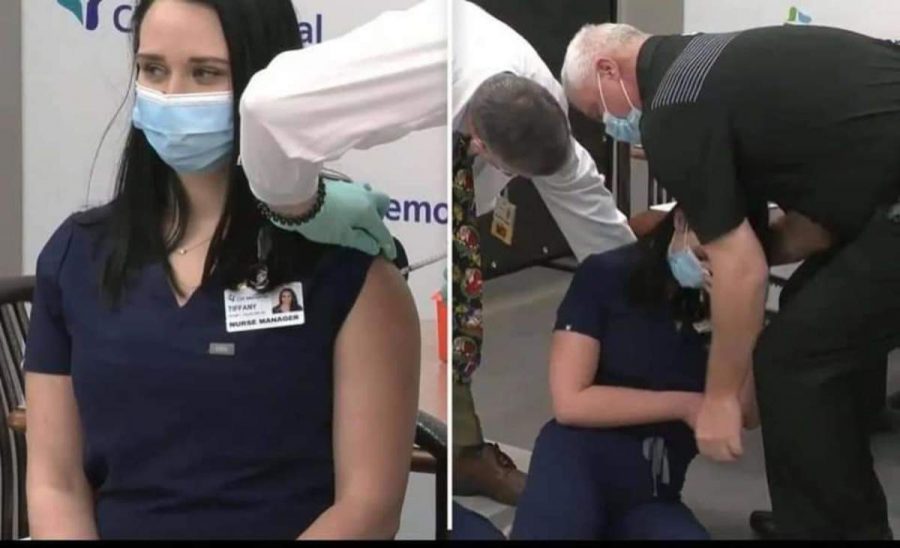 Tiffany Dover before and after receiving the Pfizer BioNTech vaccine