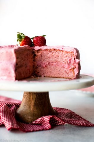 Try this fluffy strawberry cake with a recipe from Sallys Baking Addiction. 