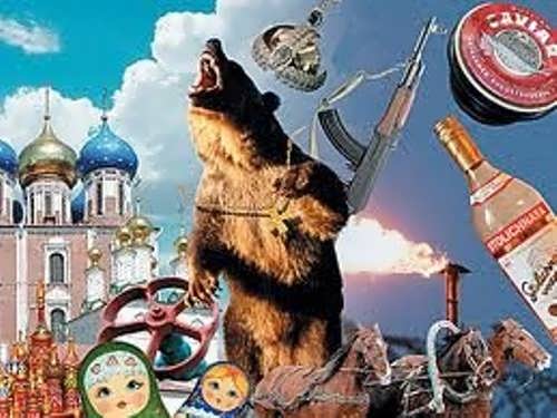 Photo Credits: teachershelp.ru | A collection of Russian stereotypes, all frequently seen in Western medias.