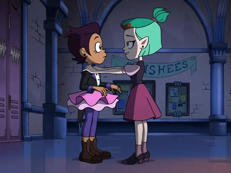 Luz and Amity (colloquially labeled lumity) talk to each other after attending a school dance.