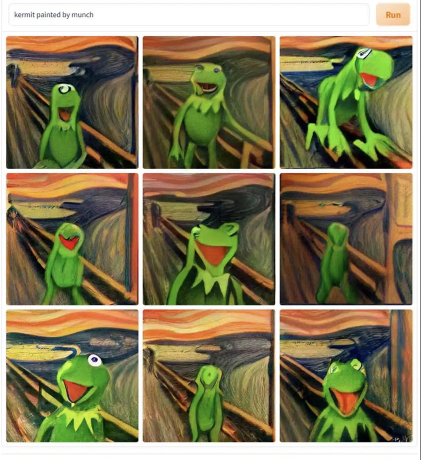 ‘Kermit painted by Munch’ AI generated art by SirJanosFroglez using DALL-E.
