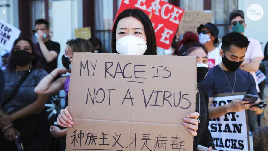 Asian Americans protested around the country following the rise of hate crimes. 