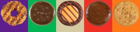 Five of many flavors from Girl Scouts: Caramel deLites, Thin Mints, Adventurfuls, Peanut Butter Patties and Peanut Butter Sandwiches.