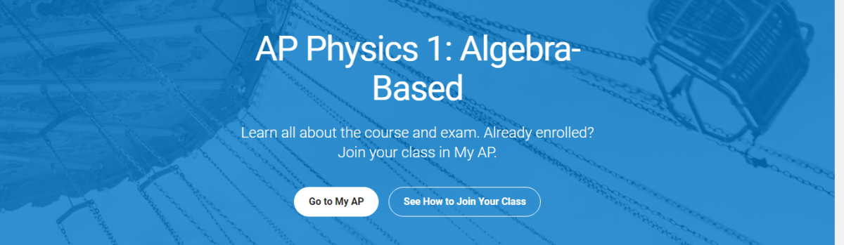 AP physics 1 as seen on the CollegeBoard website. 