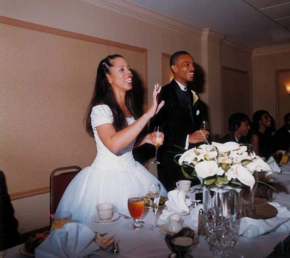 Turner and her husband at their wedding in 2003
