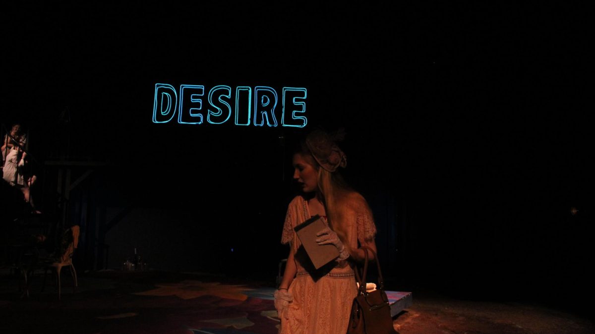 Emerson Campbell as Blanche in the theater production of A Streetcar Named Desire. 