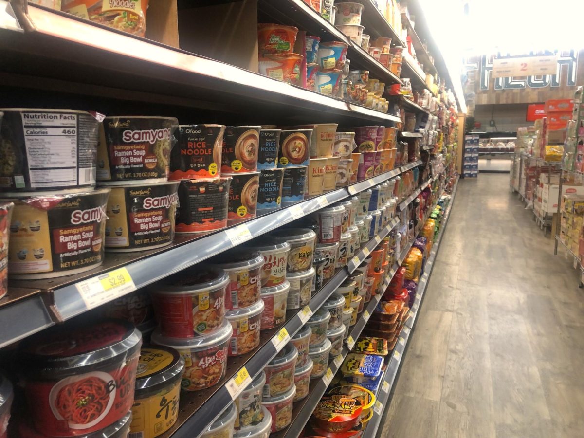 Instant ramen aisle at the Bellaire/Chinatown HMart in Houston