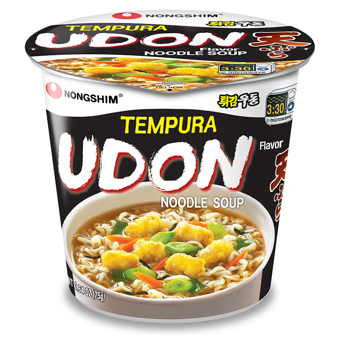 Cup version of Tempura Udon Noodle Soup