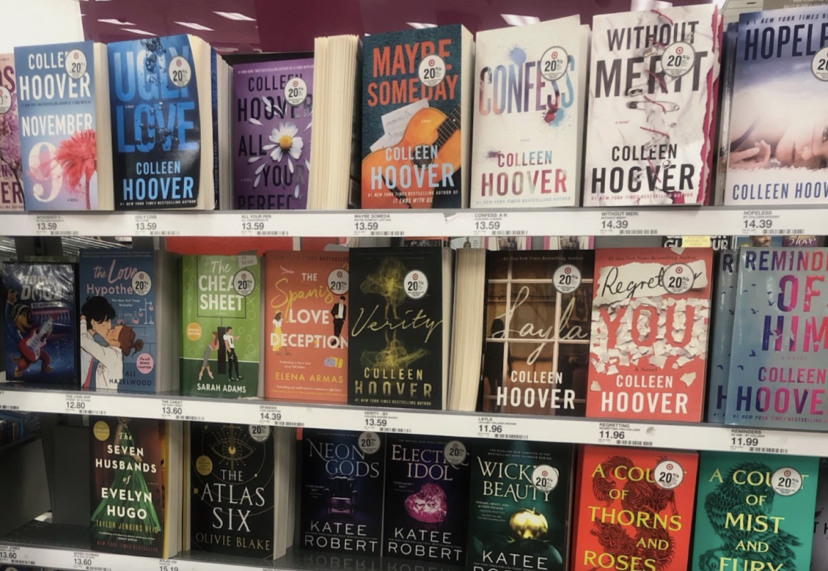 The Young Adult reading section at a Target - colonized by Colleen Hoover. | Image Credits: Mirella C. (Westridge Spyglass)