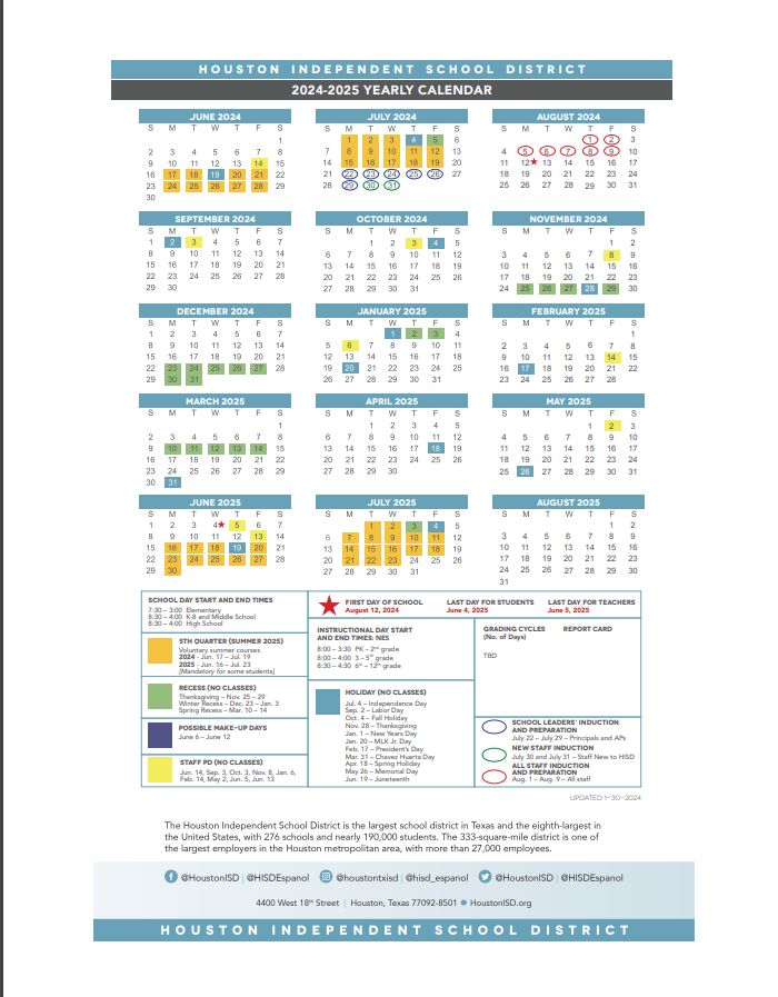 Did we lose our summer? HISD unveils calendar for the 202425 academic