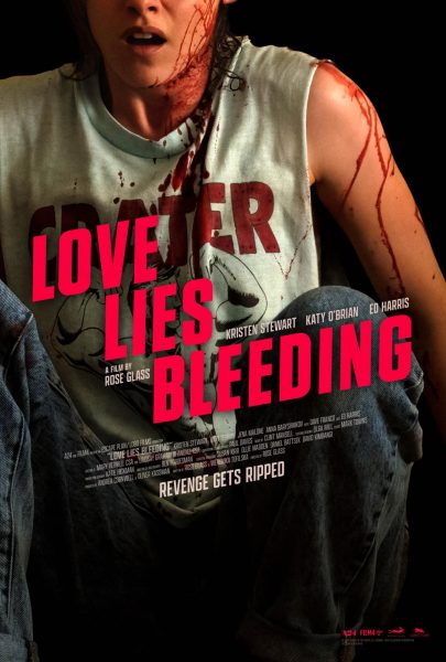 An official poster for Love Lies Bleeding (2024) from A24