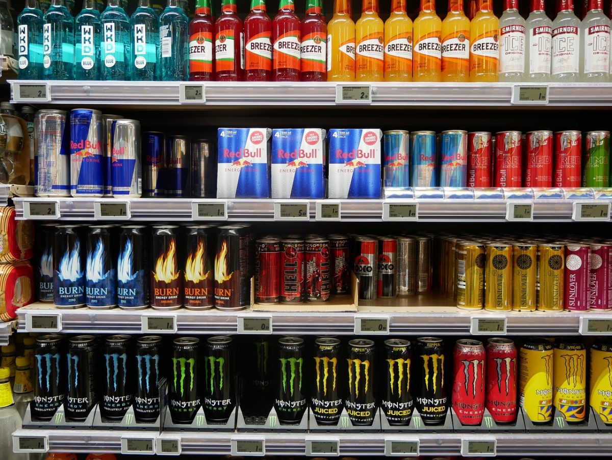 An energy drink aisle at the supermarket. (Photo credit: CSD)