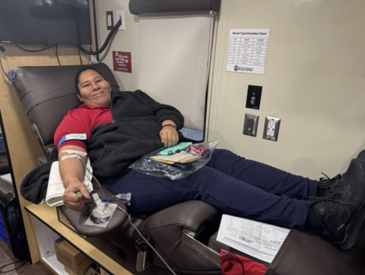 CVHS Faculty member getting blood drawn at January 15 blood drive.