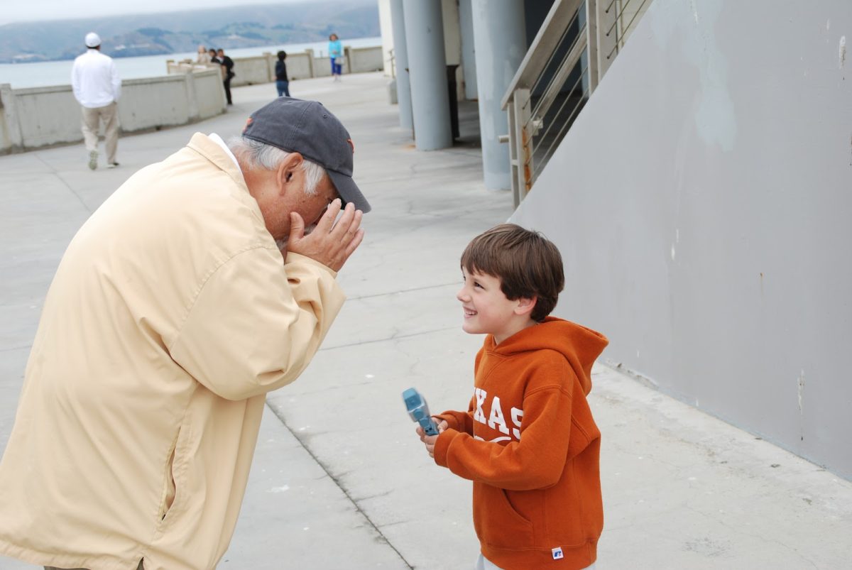 Grandpa making me laugh in 2015.